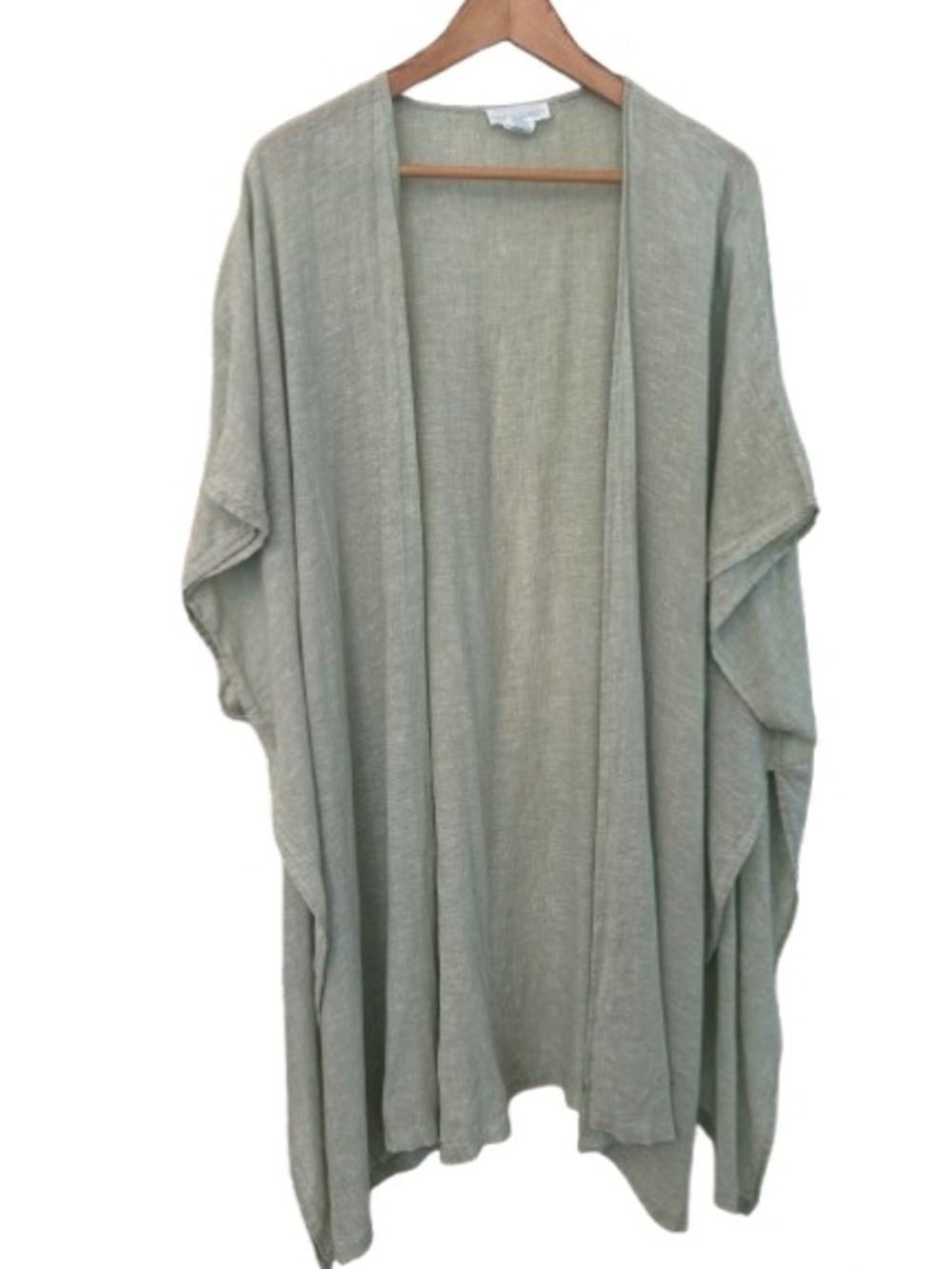 Cynthia Rowley Linen Blend Light Sage Green Kimono Shawl Swimsuit Coverup OS